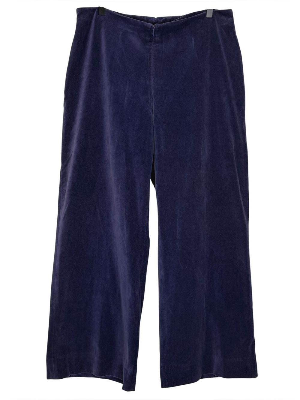 Dries Van Noten Size US 10 (42) Velvet Wide Leg Ankle Trousers Purple Blue